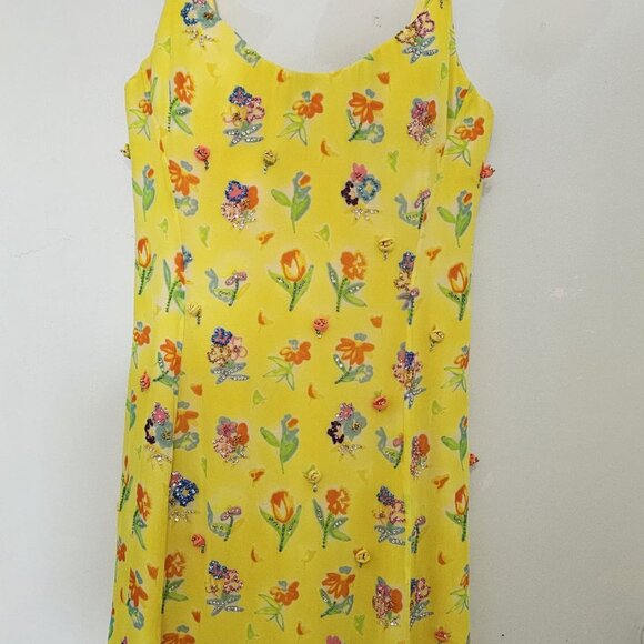 1996 GIANNI VERSACE vintage yellow dress - Picture 2 of 13